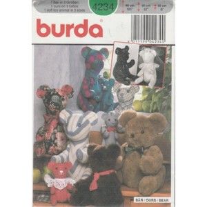Vintage ©2010 Burda #4234 Sewing Patterns -  Stuffed Soft Toy in 3 sizes